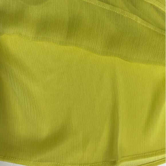 Calvin Klein Cap Sleeve Bright Yellow Cut Out Tie Blouse Top 2X Business Casual - Picture 14 of 16